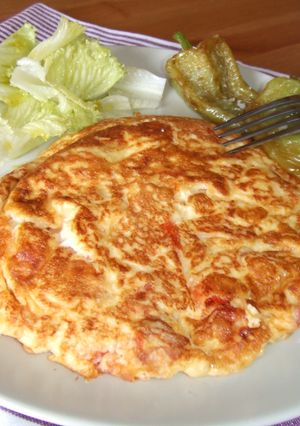 Una foto de Frittata de tomate y queso