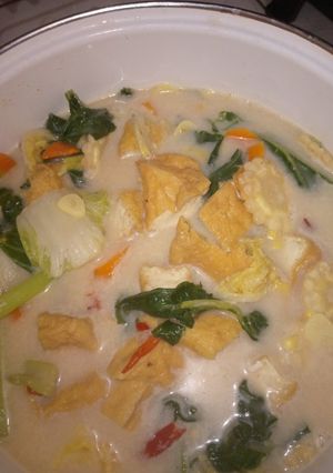 Foto resep Tahu sawi lodeh bumbu kari