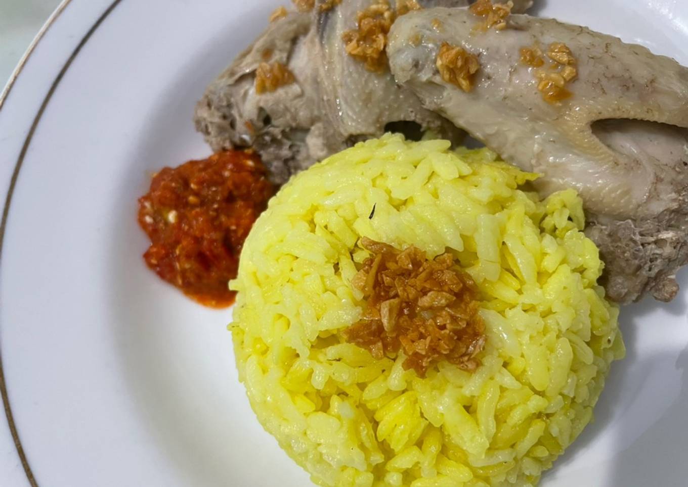 Hainan chicken rice (Halal)