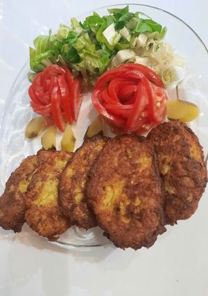 عکسی از دستور کتلت کدو سیب زمینی