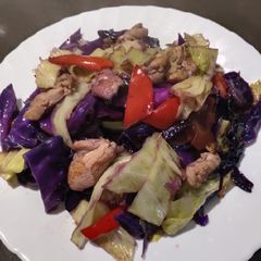 A picture of Green and Purple Cabbage.