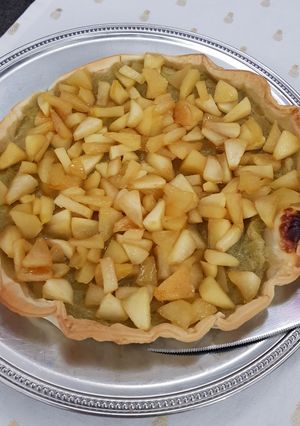 Une photo de Tarte rhubarbe et pommes caramélisées