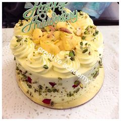 A picture of Eggless Rasmalai cake.