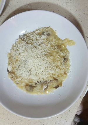 Una foto de Rissoto con setas