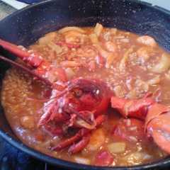 Una foto de Arroz con bogavante al señoret
