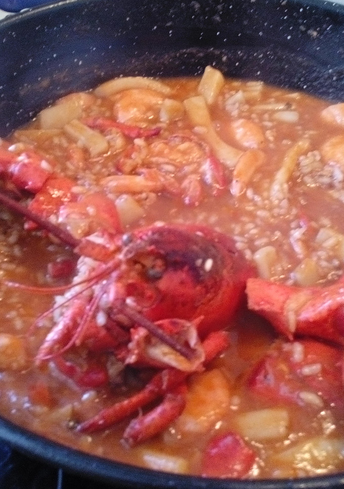 Una foto de Arroz con bogavante al señoret