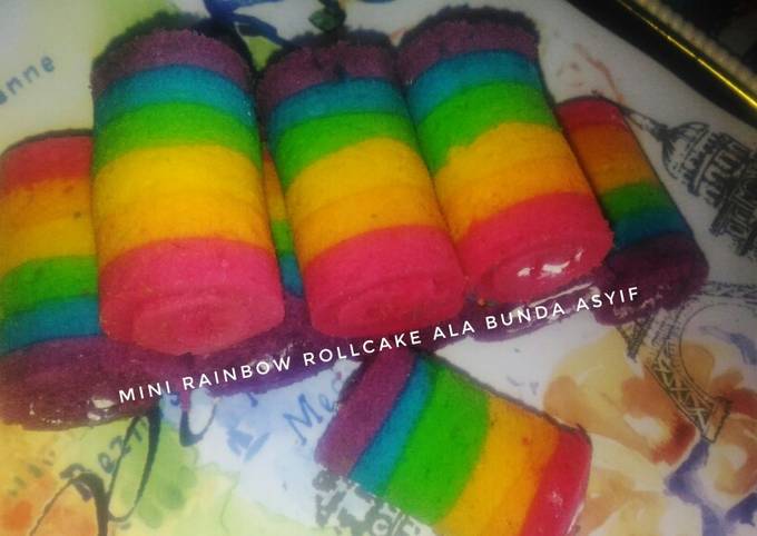 Recipe: Appetizing Mini Rainbow Rollcake