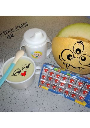 Foto resep Camilan sehat pure buah melon MPASI