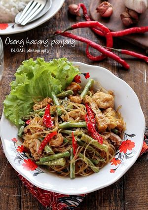 Foto resep Oseng kacang panjang tempe