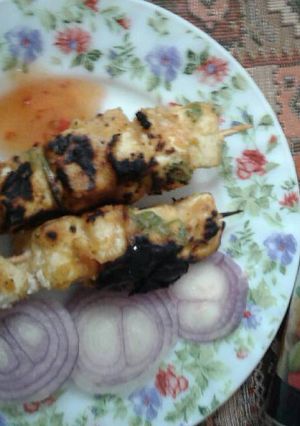 A picture of Paneer sashliks.