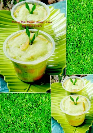 Foto resep Puding Roti Santan Pandan Kukus