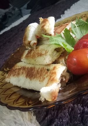 Foto resep Roti tawar isi usus pedas