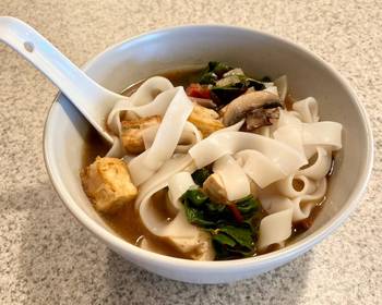 How To Make Recipe Mushroom and Swiss Chard Rice Noodle Soup Delicious and Healthy