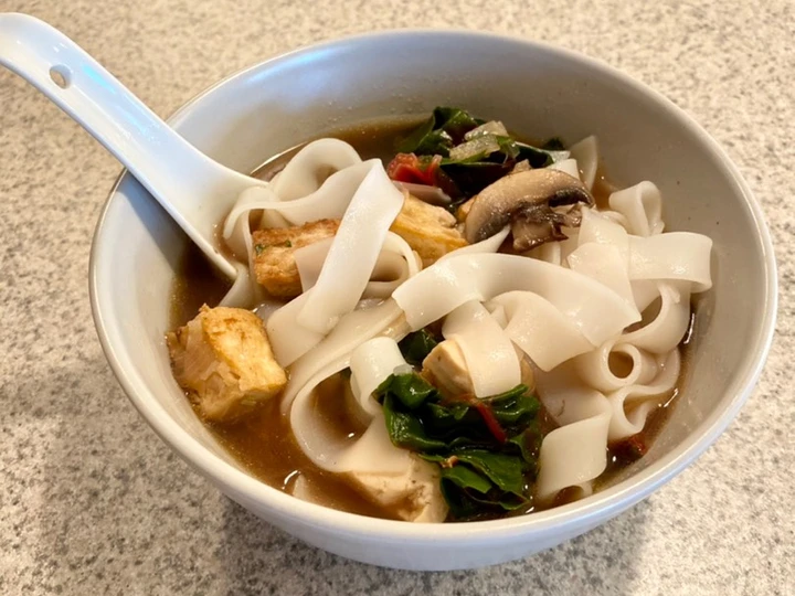 Recipe Mushroom and Swiss Chard Rice Noodle Soup the So Delicious Appealing