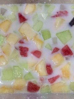 Foto resep Fruity Ice (es buah) ala Kakak “P 🍉🍈🍑🍨