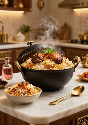 A picture of Lucknowi (Awadhi) Biryani Recipe | Royal Mild Dum Biryani (Home + Professional Style).
