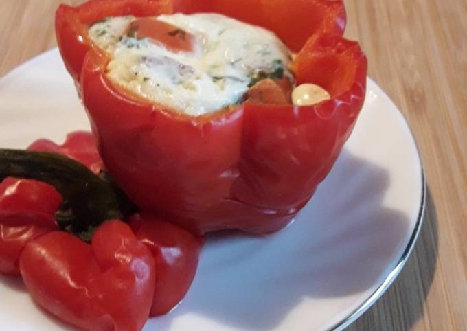 Омлет в перце на пару