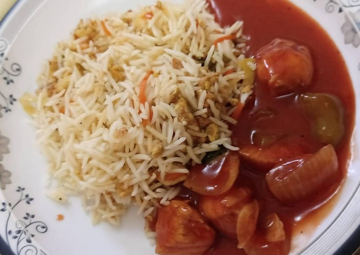 Chicken Manchurian with Rice
