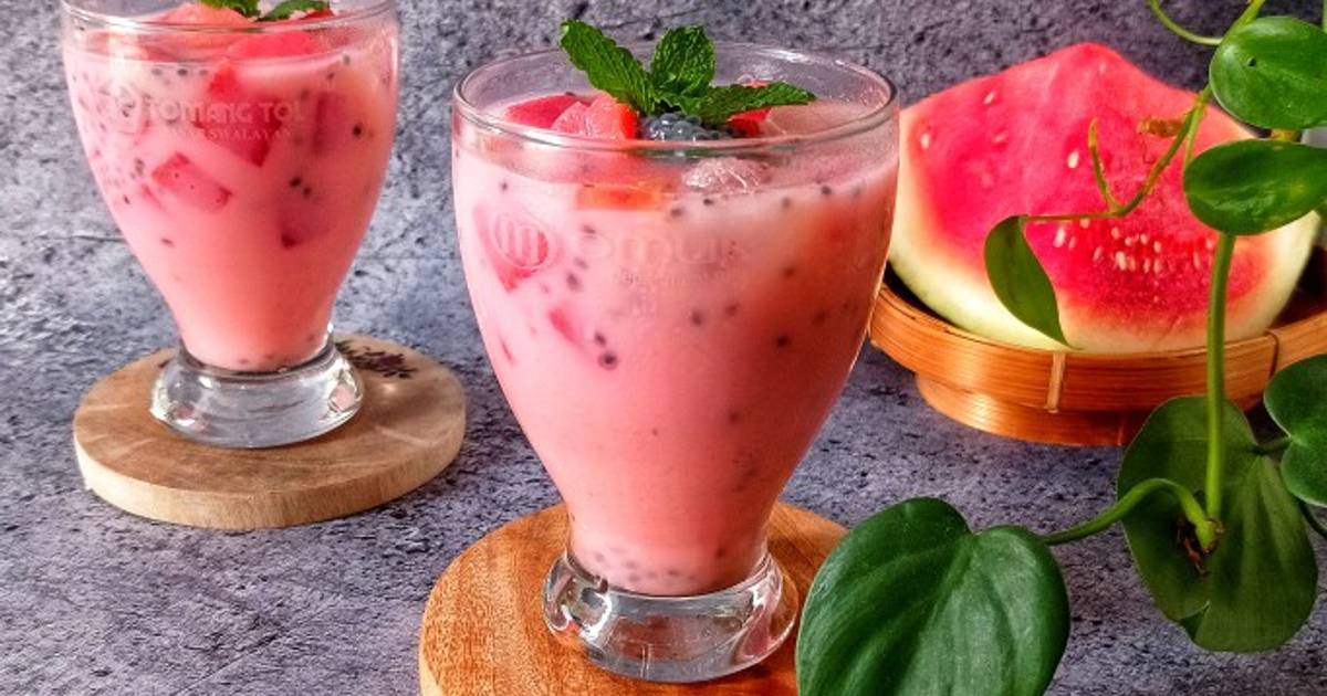 Resep Es Semangka Susu Cocopandan Oleh Mama Nia Cookpad