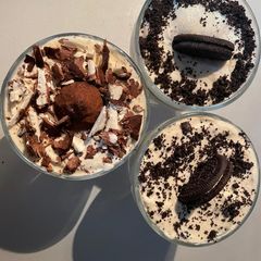A picture of Chocolate Oreo and Chocolate Truffle Tiramisu.