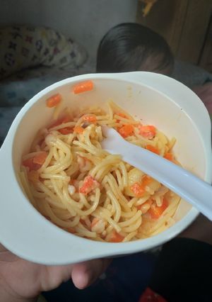 Foto resep Spaghetti tumis udang mpasi 1+