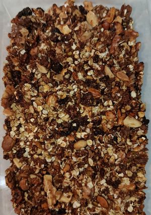 Una foto de Muesli casero con frutos secos y semillas
