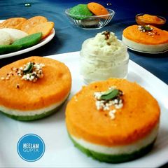 A picture of Try colour layered idli.