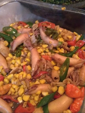 Cara Simple Menyiapkan Resep  Tumis cumi asin jagung manis yang Enak Banget, Lezat
