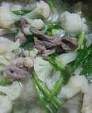 Canh thịt bò nấu bông cải