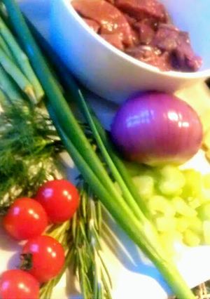 A picture of Veal a la Flemish style.