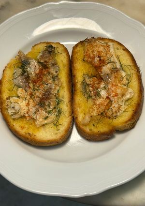 A picture of Sea Bream Bruschetta.