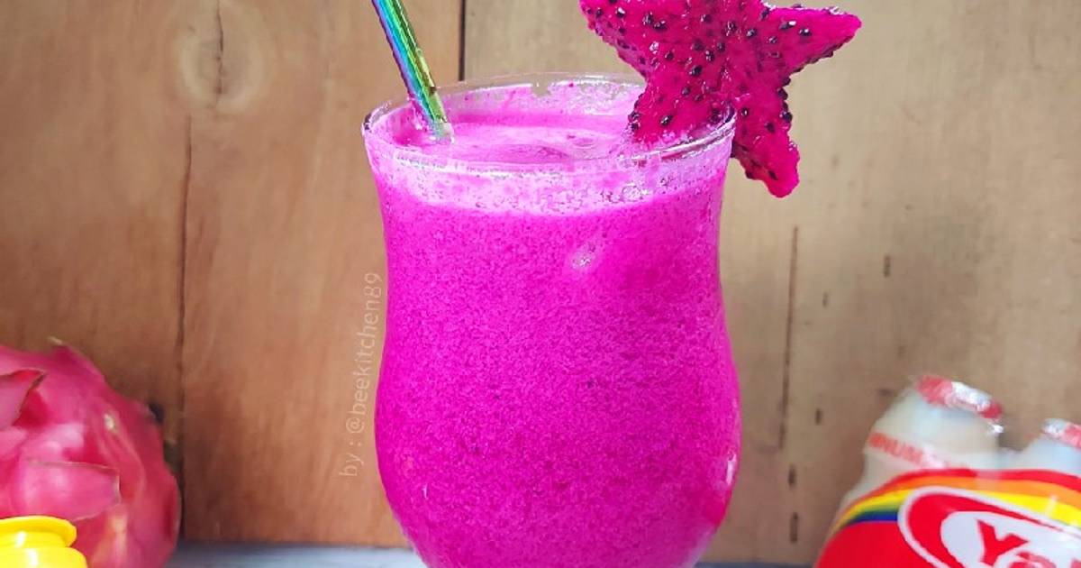 Resep Dragon Fruit Juice (mix Creamer and Yakult) oleh beekitchen Cookpad