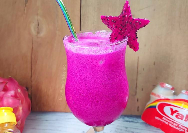 Cara Memasak Cepat Dragon Fruit Juice (mix Creamer and Yakult) Ala Restoran