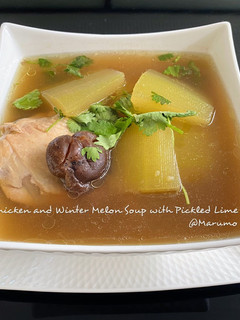 A picture of Chicken and Winter Melon Soup with Pickled Lime.