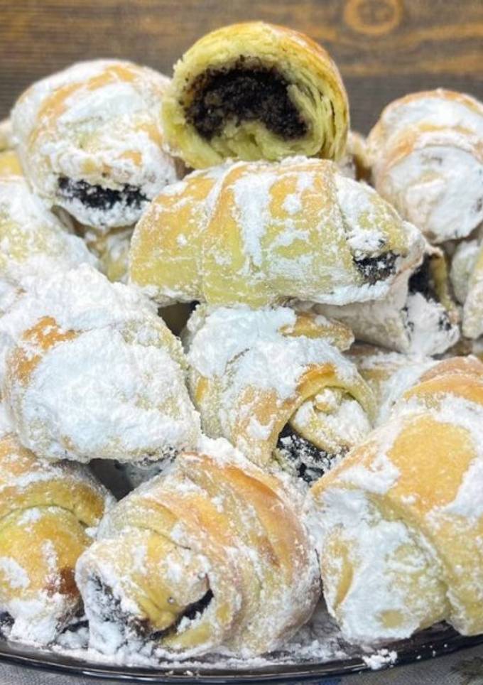 Пісочні рогалики з маком та горіхами/Дуже смачне тісто для рогаликів з будь-якою начинкою)