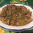 Bœuf juste saisi aux arachides, fruits et gingembre