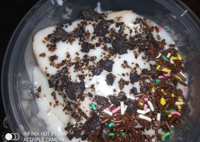 Cara membuat Stup roti tawar toping oreo dan seres Cara membuat Stup roti tawar toping oreo dan seres