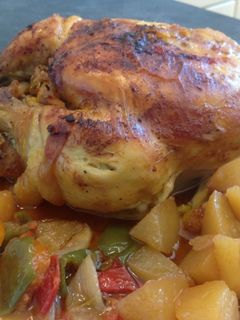 Una foto de Pollo asado en Cocotte