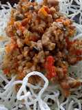 Vermicelles fritos con ibérico