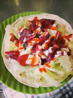Foto resep Pork Charsiew Burritos with Yoghurt Dressing