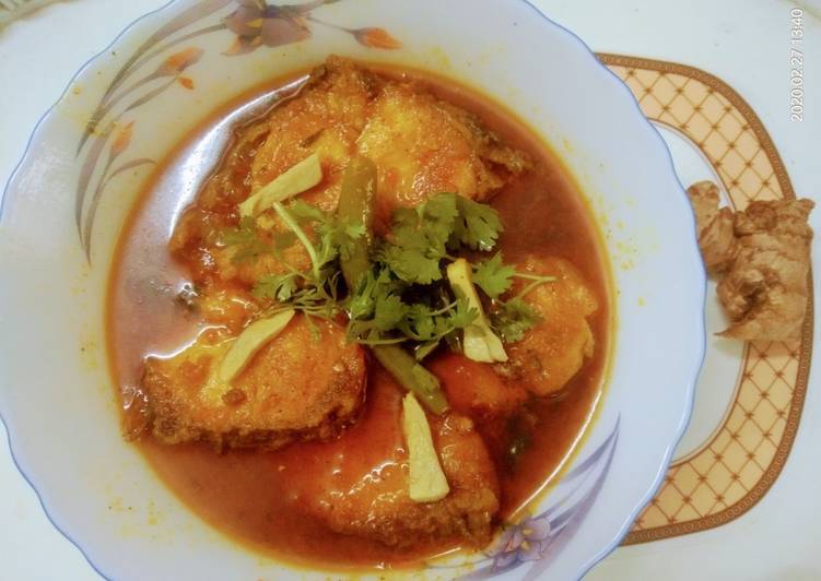 How to Cook Perfect GINGER  RAHU  FISH  CURRY  RECIPE