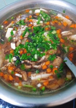 Hình của món Soup tóc tiên chay.