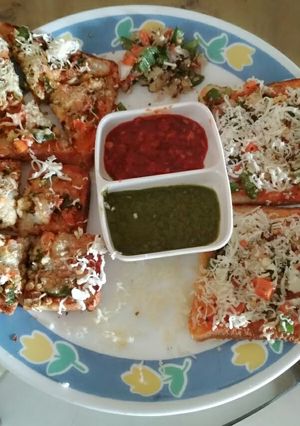 A picture of Vegi chilli cheese sandwich.