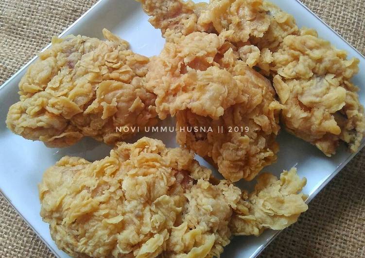 Cara Gampang Membuat Ayam goreng ala kfc (super keriting, lembut &amp; bumbu meresap), Enak Banget