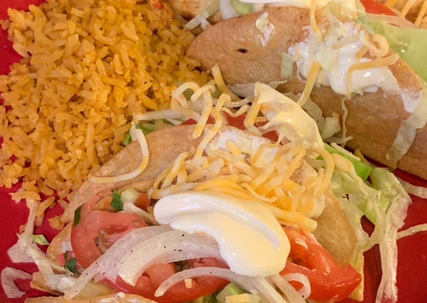 Tacos dorados pollo con papas