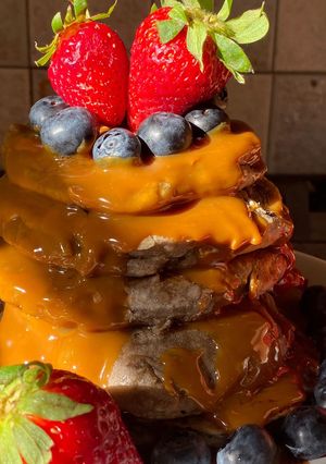 Una foto de Pancakes veganos❤️