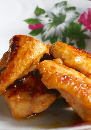 รูปของ ไก่แทนดอรี ง่ายๆ ใช้แค่กระทะ (タンドリーチキン)