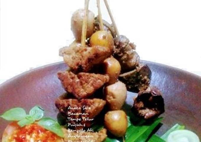 Aneka Sate Baceman Tempe, Telur Puyuh dan Rempeloati Angkringan