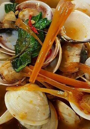Hình của món Nghêu hấp thái.