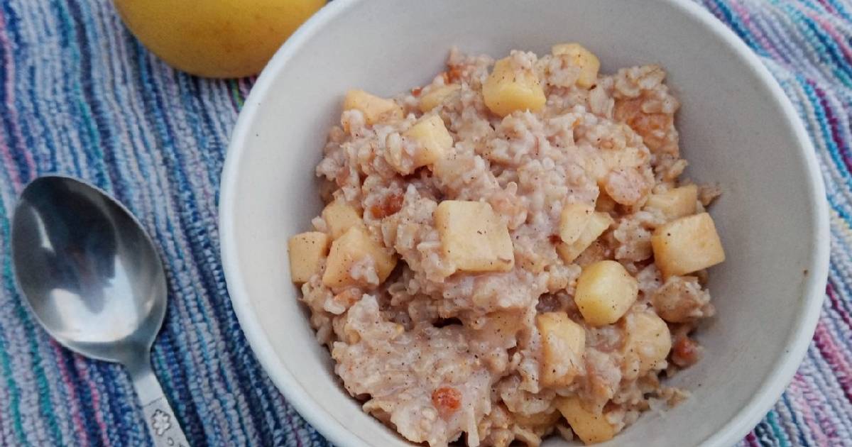 Салат из овсянки с яблоками и лимоном